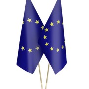 Stojak drewniany podwójny z flagą