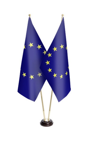 Stojak drewniany podwójny z flagą